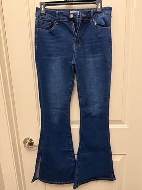 BAMBOO Dark Blue Women's Flare Jeans
